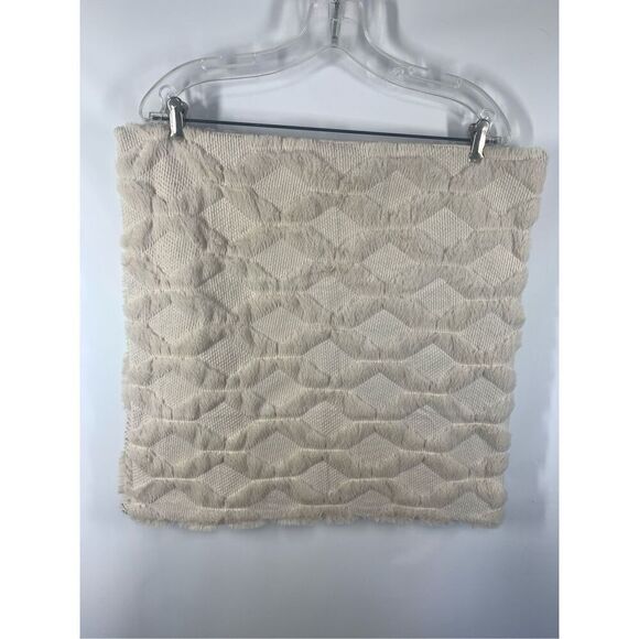 Chenille Cream Diamond Pattern Decor Pillow Cases 20x20" Set of 2 - Picture 1 of 7